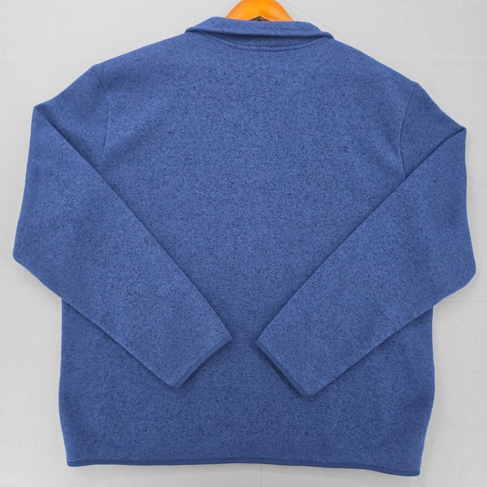 Crown & Ivy Mens XXL Blue Heathered Quarter Zip Pullover Sweater Mock Neck Logo